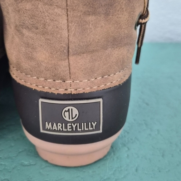 Waterproof Duck Boots Tan Brown Lace Up Cozy Outdoor Fall Winter Boots - Picture 5 of 14